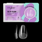 Mylee Fix N Flash Soft Gel Tips - Short Almond - 552 PCS, Full Cover Soft Gel Nail Tips, Nail Art Gel Nail Extensions, Flexible & Resistant, 12 Different Sizes, Fit All Nails