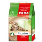 JRS Cats Best OkoPlus Wood Based Clumping Cat Litter, Flushable, Dust Free, Hard Clumping Power and Odor Control for All Breed Size Cat Easy to Use 17.2 Kg Big Bag