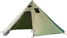 Ultralight 2 Person Tipi Hot Tent with Fire Retardant Stove Jack for Flue Pipes with 2 Doors (Army-Green)