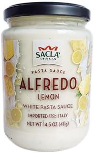 SACLA Alfredo Pasta Sauce with Lemon | Creamy Italian White Pasta Sauce with Cheese & Lemon | 14.5 oz Glass Jar | Imported from Italy | Non-GMO, Ready-To-Serve