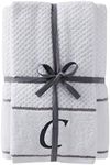 SKL Home by Saturday Knight Ltd. Monogram C Bath and Hand Towel Set, White, 4-Pack