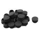 sourcing map 25mm Dia Plastic Round Cap Tube Pipe Inserts End Blanking 24 Pcs