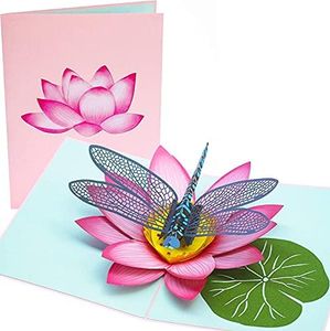 Poplife Libellule 3d Pop Up Carte de vœux pour toutes les occasions – être aimé, jardinier, amateur de fleurs – Anniversaire, graduation, Get Well, anniversaire, fiançailles, sœur de condoléances