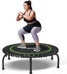 BCAN 40" Foldable Fitness Trampoline, Silent Bungees, Upgraded Arched Leg, 450LBS Weight Capacity Mini Trampoline, Stable & Quiet Exercise Rebounder for Adults Indoor/Garden Workout