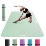 HAPBEAR Large Yoga Mat for Women- 183cm×122cm×6mm, TPE Non-Slip, Durable, Eco-Friendly, Extra Large Thick Wide Exercise Mat for Pilates,Gym,Workout,Home,Fitness, (Barefoot Exercise)-Green