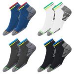 NAVYSPORT Men's Ankle Length Cotton Socks (Pack Of 4) (NSO-3_Multicolour)