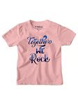 PrintEasy� Together We Rock Cotton Round Neck Short Sleeve Unisex Kids Pink T-Shirt for Boys & Girls