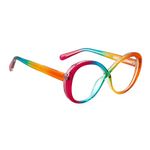 PERKEY Oval Rainbow Color Eyewear for Women | Blu Ray Blocking | Computer Glasses | TR90 Metal Frame