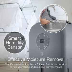 Swan 5L Dehumidifier and Air Purifier – Grey