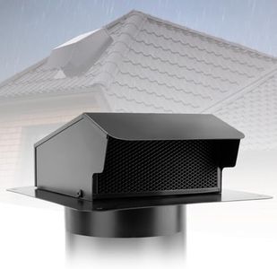 Venussar 8 Inch Range Hood Roof Vent, Roof Exhaust Vent Cap for House, Anti Rain Snow Debris, Removable Roof Dryer Vent for Home Ventilation System with Damper, Black