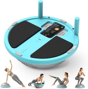 Half Balance Ball Trainer - Balance Ball Trainer with Resistance Bands and Foot Pump,Stability Ball for Exercise,Full Body Workouts,Home Gym blue