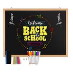 Magnetic Chalk Board 24" X 18", Blackboard, Real Natural Wood Framed Wall Chalkboard Signs for Kitchen, Kids, Home Decor, School, Restaurant.…