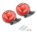 Sinytuto Pack-2 Car Snail Horns, 12V 300DB Automobile Horn Replacement Kit, Waterproof Security Alarm Speaker, Universal for Most Cars, Trucks and Vans (Red), SINLB201RE-2PS