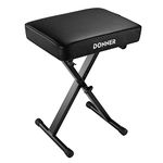 Donner Thickened Adjustable High-Density Sponges Keyboard Bench, Non-Skid Design X-Style Bench,Black