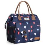 Lekesky 10L Insulated Lunch Bag for Women for Work Lunch Tote,Heart Pattern