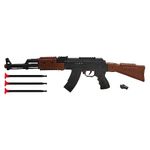 Humaira Plastic AK 47 Toy Gun with Suction Bullets, Brown, for Kids Boys Children