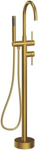 GRANDJOY Freestanding Tub Faucet with Handheld Spray, Brushed Gold