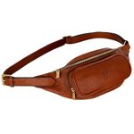 Leather Waist Pack | Belly Bag | Waist Bag| Leather Belt Bag | Leather Fanny Pack Handmade in Italy – Time Resistance (Cognac)