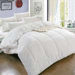 BaliChun All Season Comforter Queen Size, Duvet Insert with Corner Tabs, Cooling Quilts, Summer Winter Soft Breathable Fluffy Down Alternative Comforter, Machine Washable(88 by 88 inches, White)