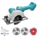Circular Saw Compatible for Makita 18V Battery, Mini Battery Cordless Saws with 3pcs 5inch Blades, Copper Brushless Motor, 0-45° Bevel/40mm Depth, for Cutting Wood (NO Battery)