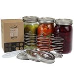 Trellis + Co. Stainless Steel Fermentation Jar Kit | 3 Waterless Fermenter Airlock Lids & 3 Pickle Helix Fermentation Weights, for Wide Mouth Mason Jars | Recipe eBook Included with Fermenting Kit