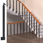 YOBEST Black Stair Balusters Post, Square Metal Railing Spindles, Adjustable 270° Angle Bracket Banister Column with Screws Kit, for Deck/Balcony/Stair/Indoor/Outdoor Decor