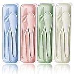 4 Sets Wheat Straw Cutlery,Portable