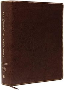 KJV, Journal the Word Bible, Large Print, Bonded Leather, Brown, Red Letter Edition: Reflect, Journal, or Create Art Next to Your Favorite Verses
