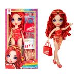 Rainbow High Swim & Style Ruby (Red) 11” Doll with Shimmery Wrap to Style 10+ Ways, Removable Swimsuit, Sandals, Fun Play Accessories. Kids Toy Gift Ages 4-12 Years