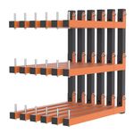 Lumber Rack Wall Mount, Lumber Storage Rack, Heavy Duty Wood Storage Racks with 9-Level System, 1080 lb Durable Garage Wood Organizer, Orange Lumber Metal Racks for Indoor and Outdoor (6 PACK)