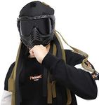 Zlangsports Airsoft Mask Full Face Adjustable Protection Gear, Paintball Mask Halloween Airsoft BB Hunting Mask