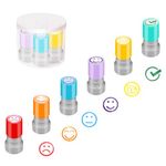 Teacher Stamps,Hmseng 6 PCSSelf-Inking Motivation School Grading Teacher Stamp Set, Colorful Supplies Stamps for Homework