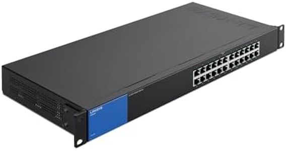Linksys LGS124 24-Port Gigabit Unmanaged Network Switch - Home & Office Ethernet Switch Hub with Metal Housing - Wall Mount or Desktop Ethernet Splitter, Plug & Play