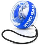 FirstFit Auto-Start Wrist Power Gyro Ball with Single Color LED Lights, Wrist Strengthener and Forearm Exerciser Gyro Ball for Stronger Arm Fingers Wrist Bones & Muscle-Medium Level