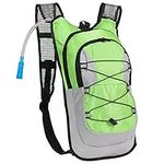 Black Mountain Products Hydration Pack - 2 Liter Water Bladder with Extra Large Storage Compartment, Green