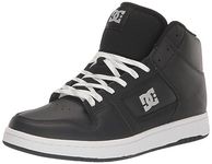 DC Women's Manteca 4 High Top Skate Shoe, Black/Silver, 5