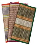 Montelal Store 18 X 18 Inch Hand Made Kusha Grass Aasan for Pooja (Multicolour) -Pack of 3(Madurkathi River Grass Sedge/Korai)