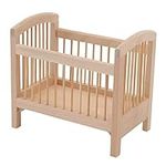 Baby Doll Crib, 1:12 Dollhouse Miniature Wooden Crib Baby Doll Cradle Bed, 4.5 x 2.8 x 4in Burrs Free Dollhouse Furniture Baby Crib DIY Scene Doll Home Furniture Craft Accessoreis