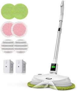 OGORI Cordless Electric Mop, Dual Spin Floor Cleaning Mop with 2 Batteries/Water Sprayer/LED Headlight,Handheld Polisher Scrubber with 400 ML Water Tank for Multi Floors