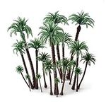 HUIANER Palm Tree Model Trees, 20pcs Miniature Palm Trees Fake Plastic Trees for DIY Scenery Landscape Cake Decoration Green