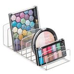 mDesign Makeup Organiser - 9-Slot Makeup Storage Unit for Cosmetics and Accessories on Vanity, Countertop or Cabinet - Plastic Storage for Makeup - Clear