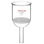 StonyLab Borosilicate Glass Buchner Filtering Funnel with Coarse Frit(G1), 94mm Inner Diameter, 100mm Depth(500ml)