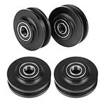 Sliding Barn Door Wheel, 4pcs Closet Hardware Door Roller Cabinet Window Pulley Sliding Door Track Home Use U-Groove Pulley Wheel with Steel Bearings