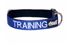 TRAINING (Dog In Training/Do Not Disturb) Blue Colour Coded S-M L-XL Dog Collars PREVENTS Accidents By Warning Others Of Your Dog In Advance (S-M)