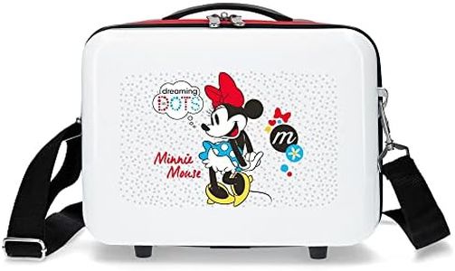 Disney Enjoy The Day Borsa da Toilette Adattabile in ABS, 29 cm, Bianco