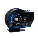 KAOLALI Head Up Display OBD2 + GPS Dual System Digital Speedometer KMH & MPH Auto Car HUD Head Up Display with Navigation Overspeed Warning Water&Oil Temp Alarm