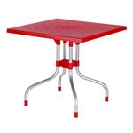 Supreme Olive 4 Seater Plastic Dining Table for Home (Coke Red)