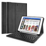 ProCase Keyboard Case for iPad 9.7 (Old Model) 6th Gen 2018 / 5th Gen 2017 with Pencil Holder, Slim Lightweight Case with Magnetically Detachable Wireless Keyboard for iPad 6 iPad 5 -Black