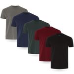 FM London Men's (3/5-Pack) T Shirt, Black, Burgundy, Green, Navy, Charcoal (5 Pack), M (Pack of 5)