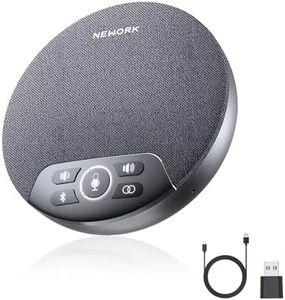 NEWORK Bluetooth Conference Speakerphone with 4 Microphones, 3M Voice Pickup, Bluetooth/USB-C/Dongle Connections, 2600mAh Battery for 6H Use, Dual Device Daisy Chain, Compatible with Windows/macOS